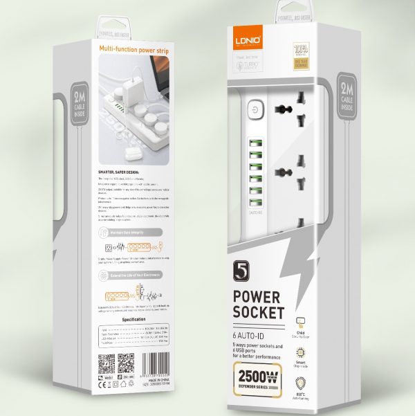 LDNIO SC5614 Power Strip 5 AC Outlets and 6 USB Charging Ports